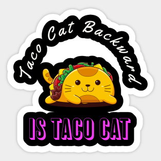 Taco Cat Backward Is Taco Cat Sticker